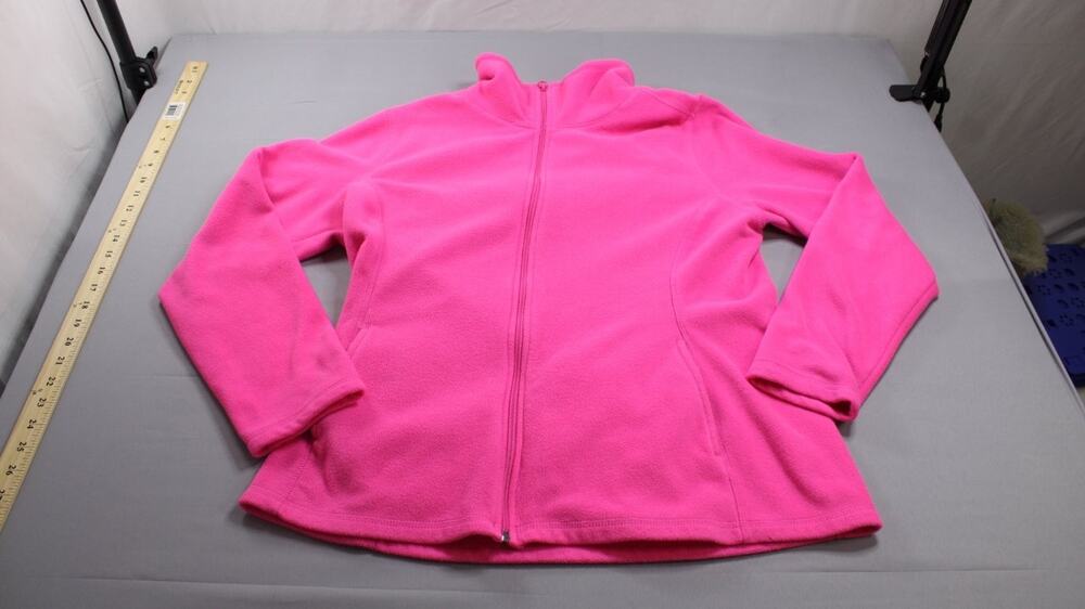 Old Navy Jacket Womens L Hot Pink Full Zip Mock Neck Pockets Casual Coat